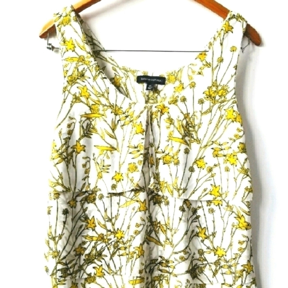 BANANA REPUBLIC Sleeveless Floral Tiered Tank Shell Top XS.